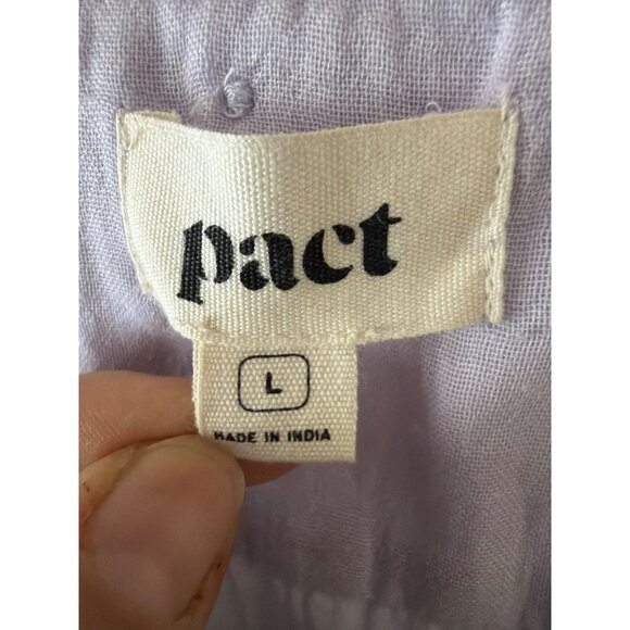 Light Purple Pact V-Neck Button-Front Babydoll Dress Flutter Sleeve Size L - Picture 2 of 6